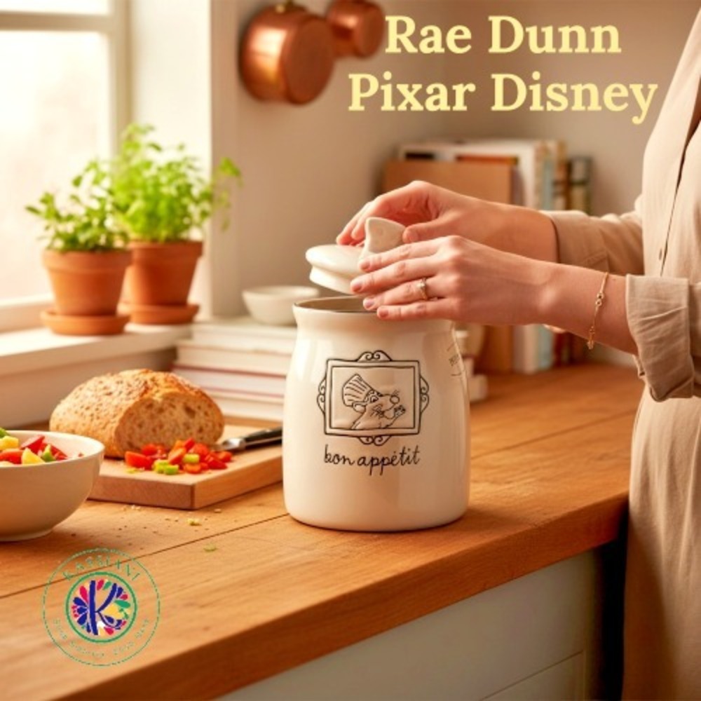 Rae Dunn Pixar Disney Ceramic Canister – "bon appetit" Sketch Design